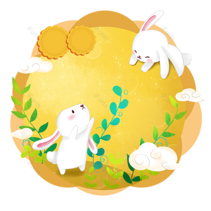 节日图片,中秋节元素,玉兔PNG,免抠素材